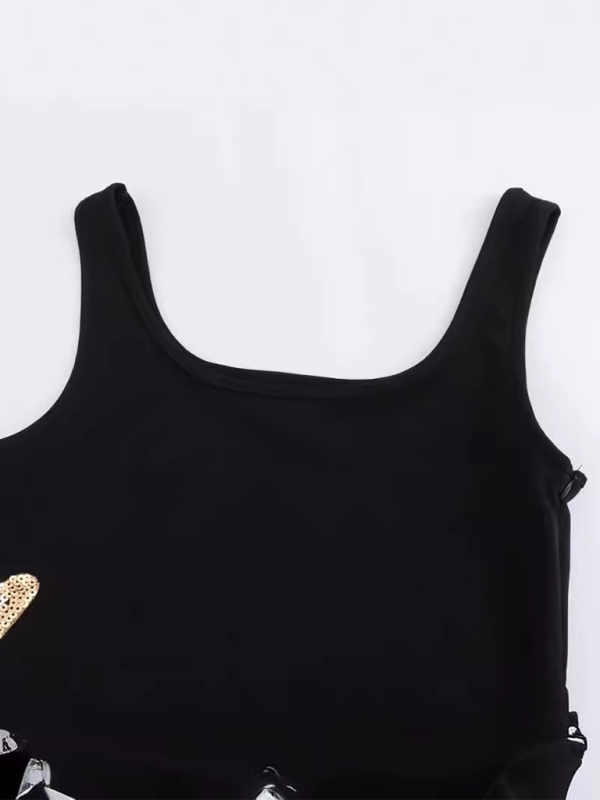 Sequin Embroidered Casual Mini Tank Dress – Sleeveless Fit for Summer Days
