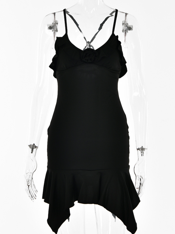 Sexy V-Neck Suspender Bodycon Dress