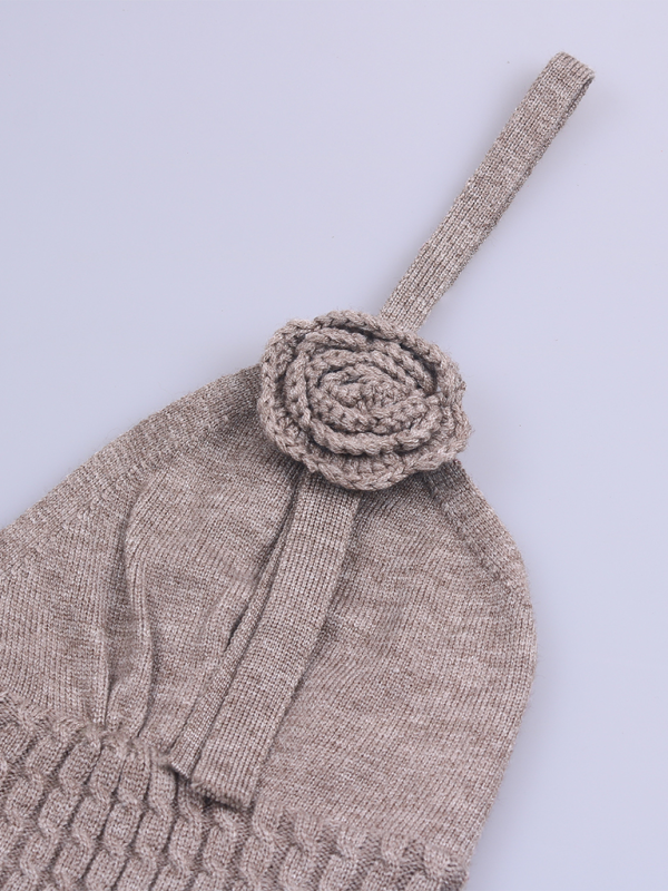 Knitted Sleeveless Rabbit Fur Suspension Dress – Soft Stretch, Solid Color