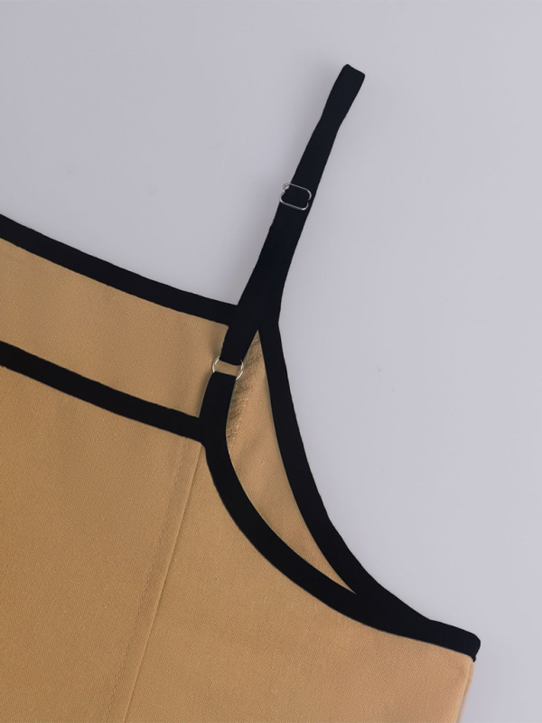 Women's Casual Cotton Linen Suspender Dress