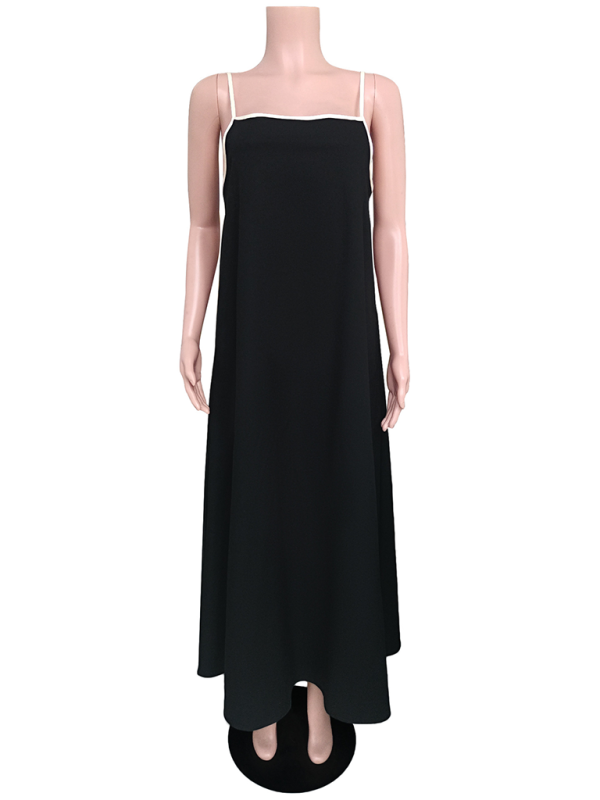 Women's Casual Cotton Linen Suspender Dress