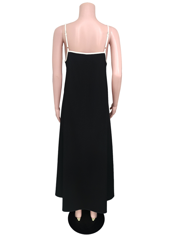 Women's Casual Cotton Linen Suspender Dress