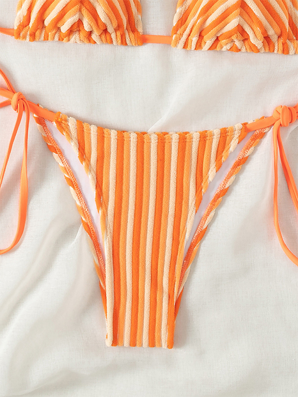 Halter Neck Bikini Set – Sexy Knit Swimsuit for Summer Beach Vacations