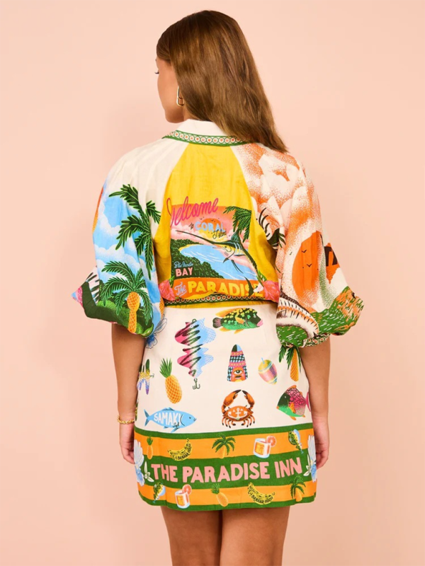 Printed Cardigan Shirt & Dress Set – Lightweight, Flowy & Perfect for Vacation