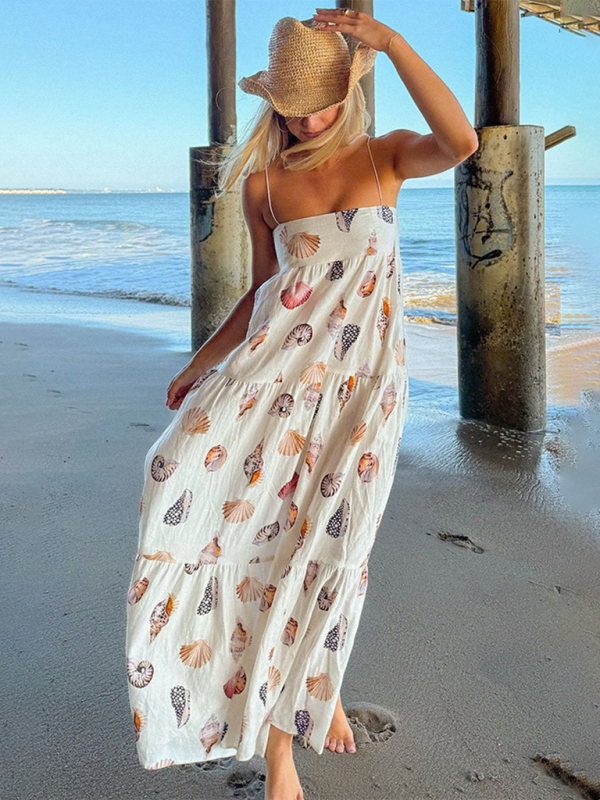 Layered Printed Suspender Maxi Dress – Romantic Fit for Holidays & Summer Escapes