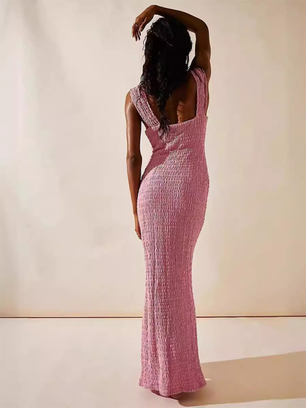 Solid Color Slit Waist Midi Dress – Sexy Spring-Summer Look