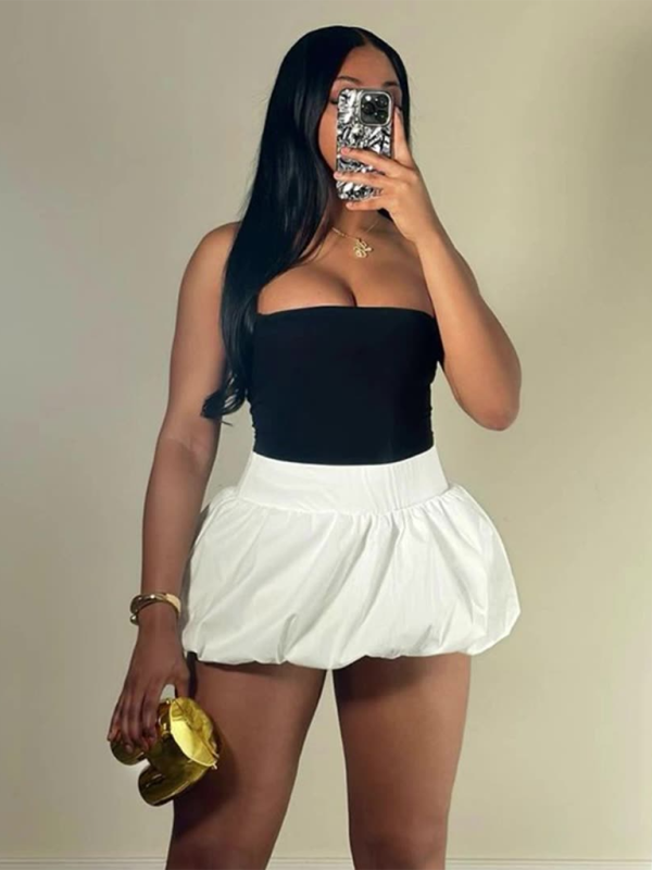 High Waist Bubble Mini Skirt – Smiling Maria