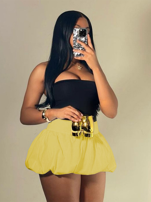 High Waist Bubble Mini Skirt – Smiling Maria