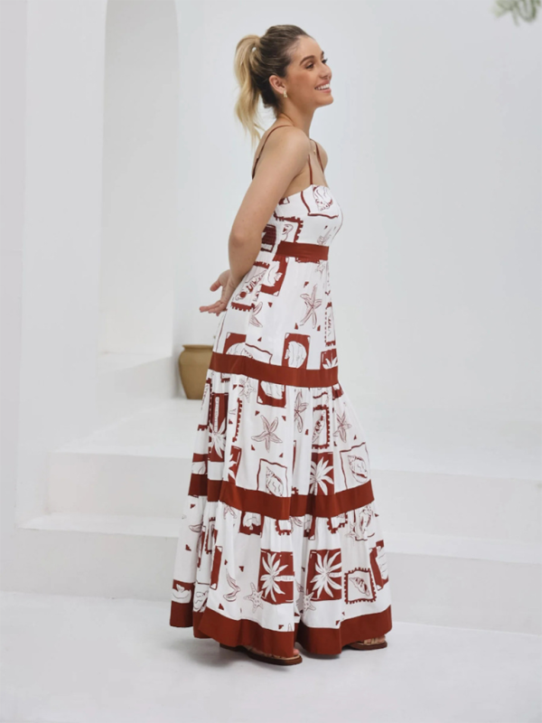 One-Shoulder Lace Trim Maxi Dress – Sleeveless Vacation Style