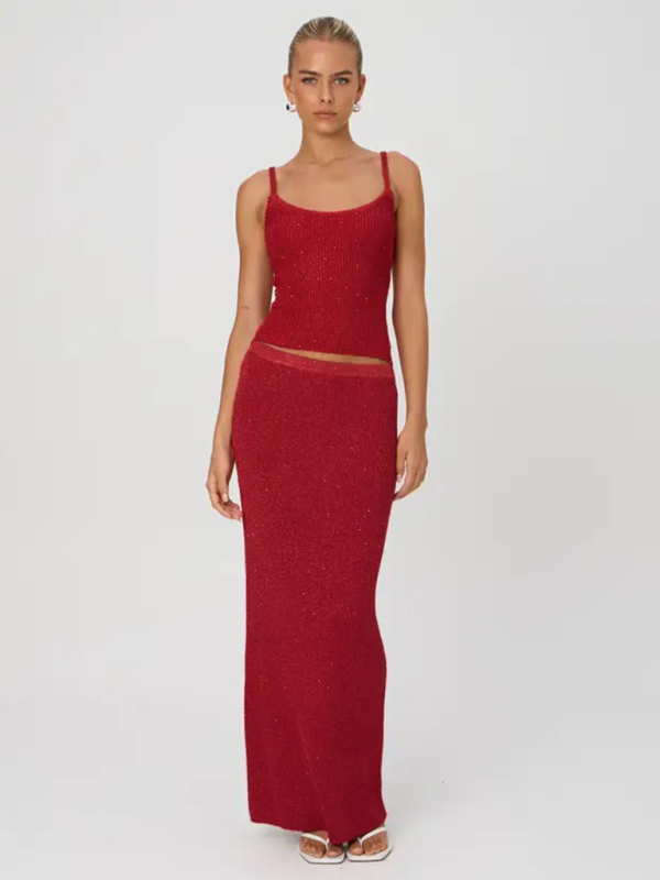 Slim Knit Midi Skirt – Smiling Maria