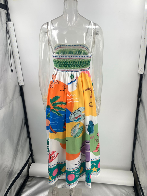 Women's Sleeveless Swing Dress – Full Print, Lightweight, Flowy Fit for Summer