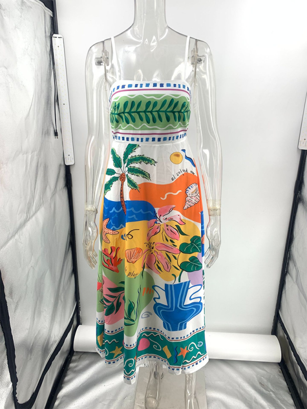 Women's Sleeveless Swing Dress – Full Print, Lightweight, Flowy Fit for Summer