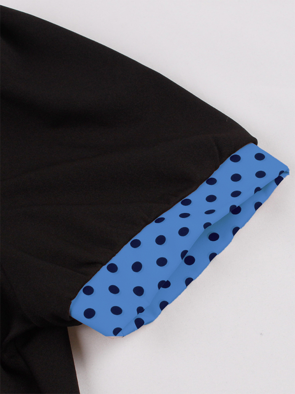 Polka Dot Lapel Belted Midi Dress – Short Sleeve, Slim Fit, Spring Style