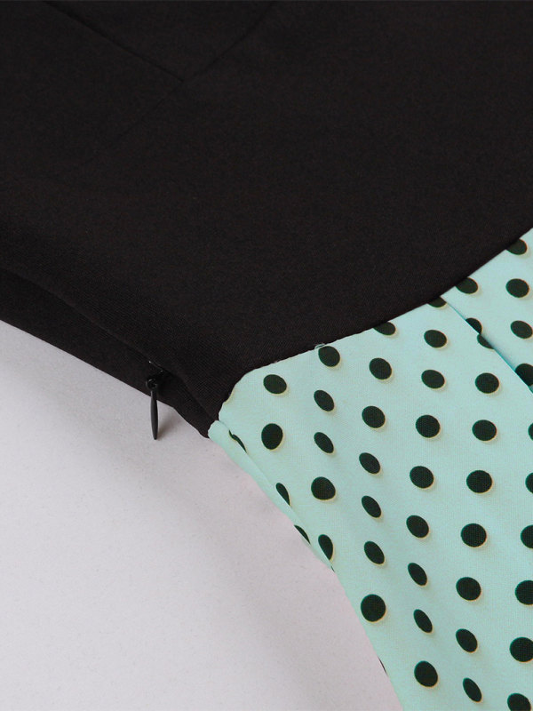 Polka Dot Lapel Belted Midi Dress – Short Sleeve, Slim Fit, Spring Style