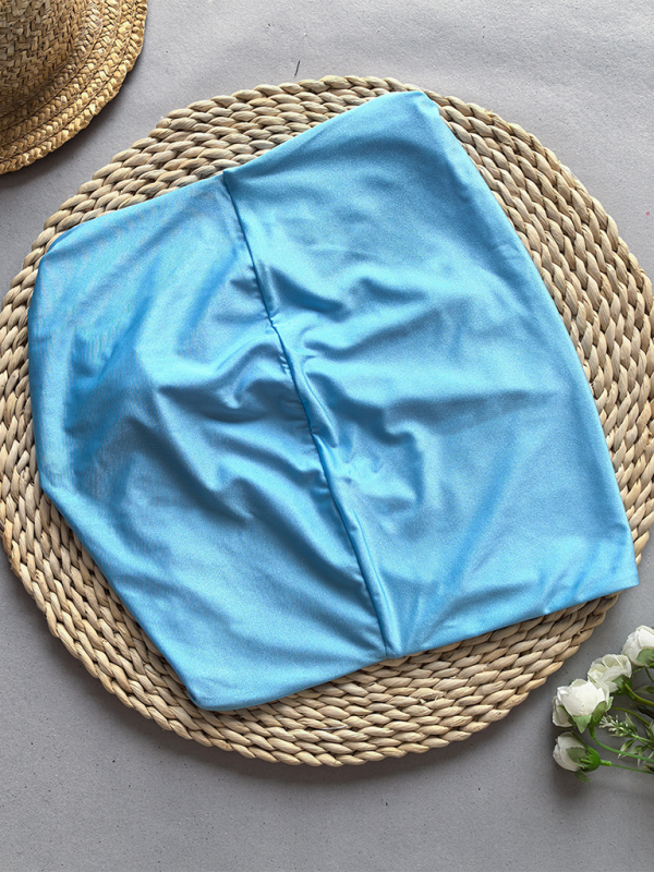 Solid Color Two-Piece Bikini Set – Sexy Knit Nylon with Moderate Stretch