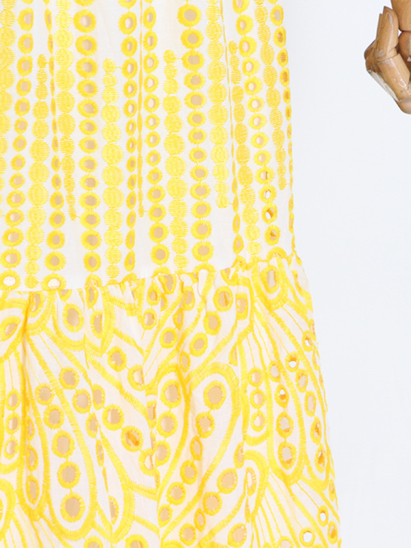 Double-Layer One-Shoulder Embroidered Maxi Dress – Romantic Spring Look