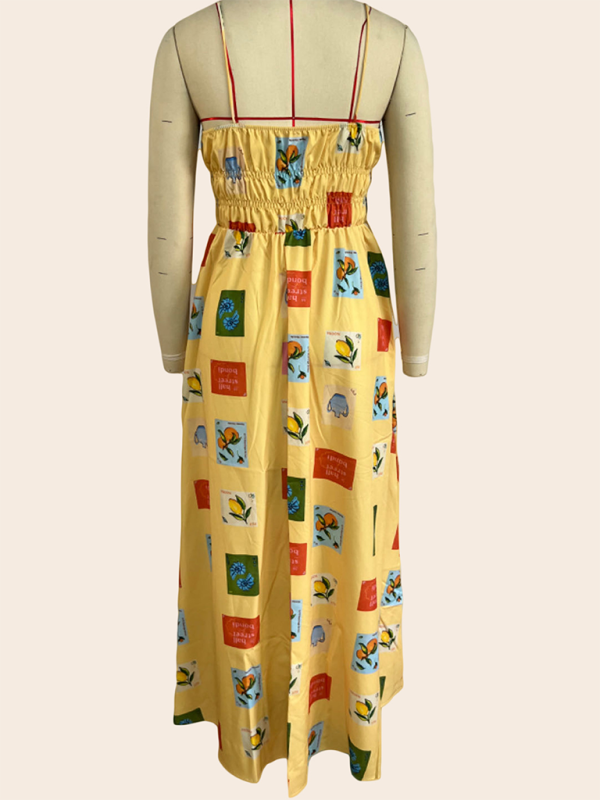 Printed Midi Suspender Dress – Lightweight & Breezy Summer Style