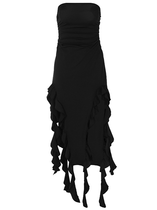 Wrap Chest Irregular Midi Dress – Sexy Knit Sleeveless Style for Summer