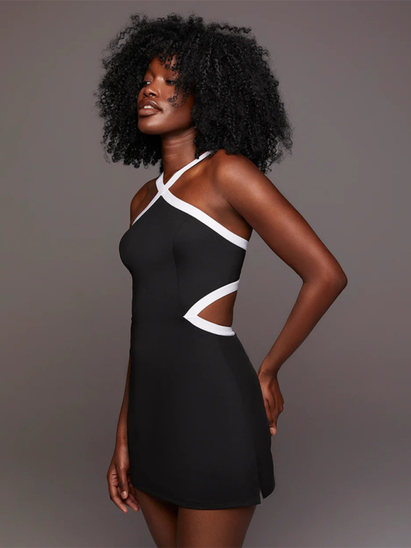 Damen-Yoga-Tenniskleid mit Farbblockdesign