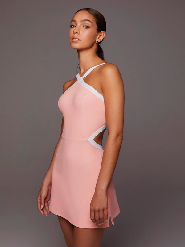 Damen-Yoga-Tenniskleid mit Farbblockdesign