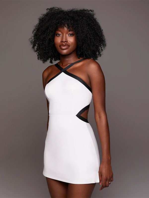 Damen-Yoga-Tenniskleid mit Farbblockdesign