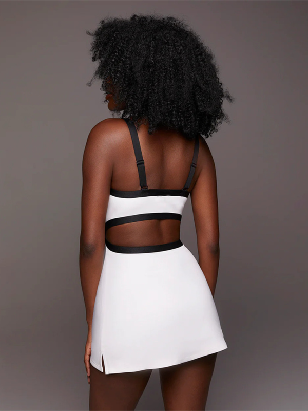 Damen-Yoga-Tenniskleid mit Farbblockdesign