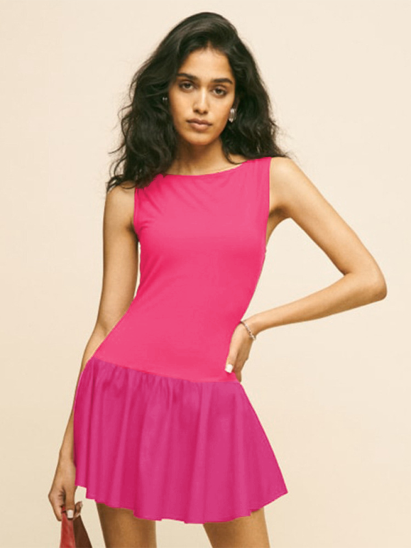 Solid Sleeveless Knit Midi Dress – Lightweight Spring Summer Casual Wear