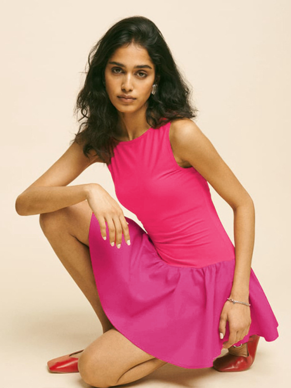 Solid Sleeveless Knit Midi Dress – Lightweight Spring Summer Casual Wear