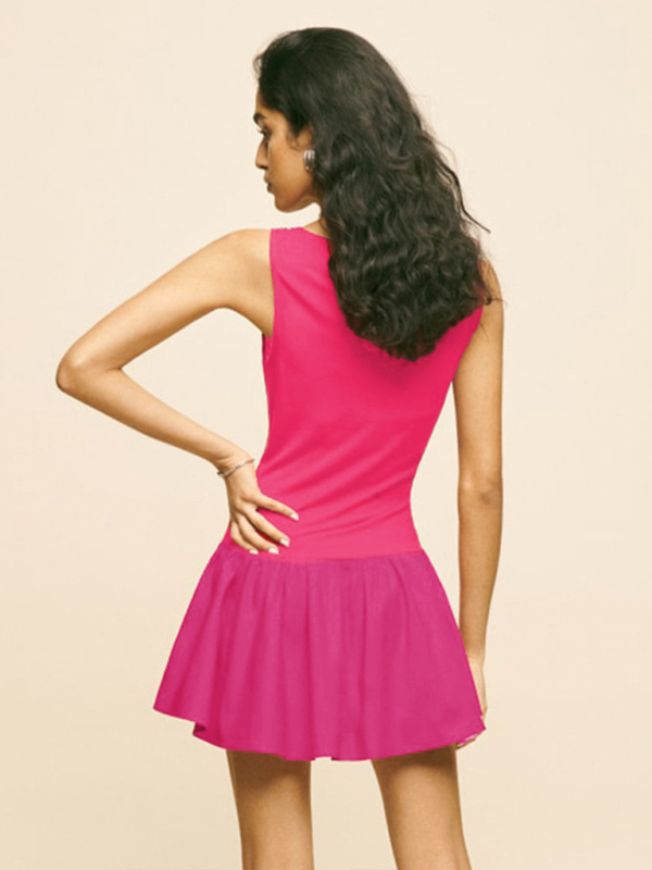 Solid Sleeveless Knit Midi Dress – Lightweight Spring Summer Casual Wear