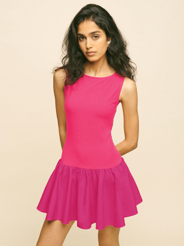 Solid Sleeveless Knit Midi Dress – Lightweight Spring Summer Casual Wear
