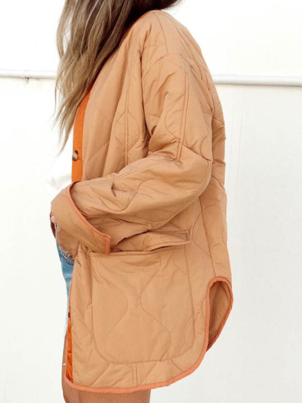 جاكيت قطني مبطن بلونين مع جيوب رقعة