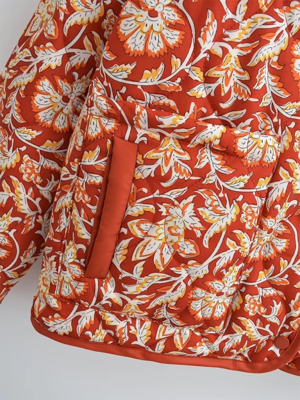 Retro Print Contrast Jacket – Smiling Maria