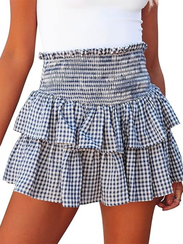 Plaid High Waist Mini Skirt