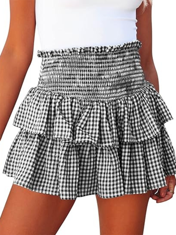 Plaid High Waist Mini Skirt