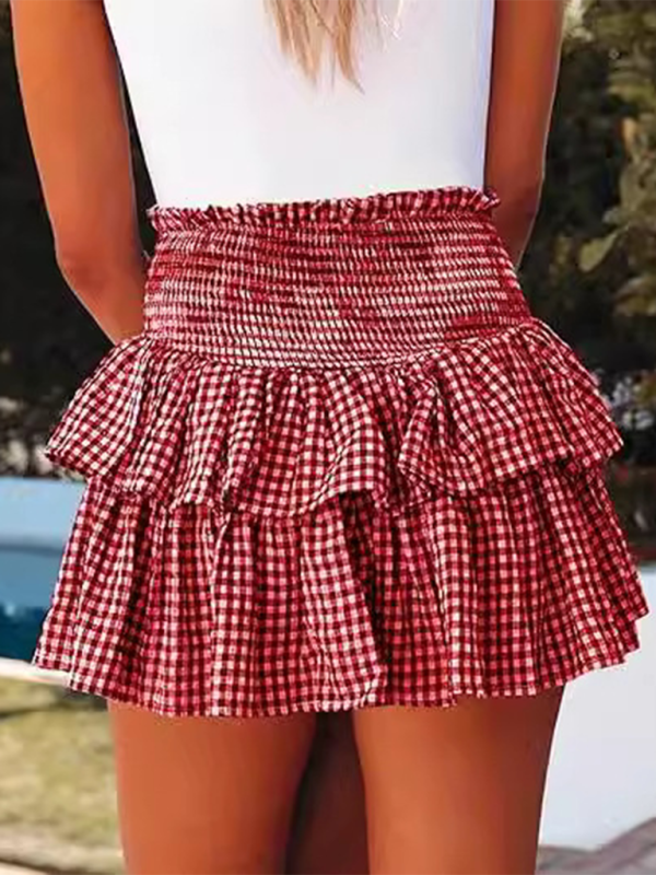 Plaid High Waist Mini Skirt