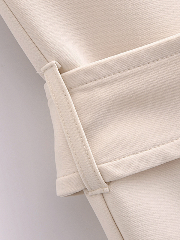 Chic Belted Fitted Dress – Woven Solid Midi for Spring & Summer