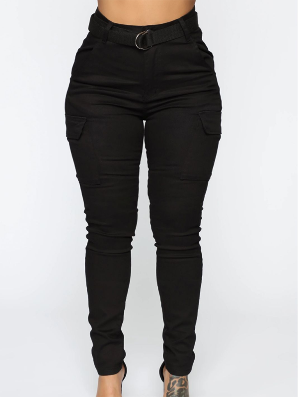 Stretch Workwear Pants with Belt