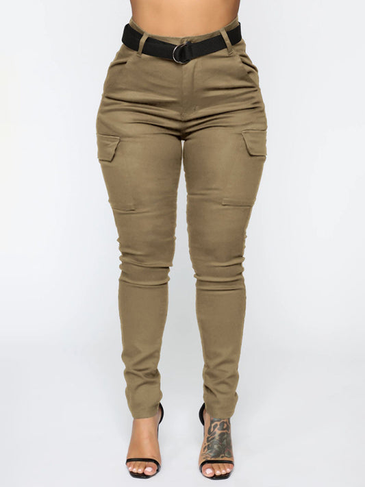Stretch Workwear Pants with Belt