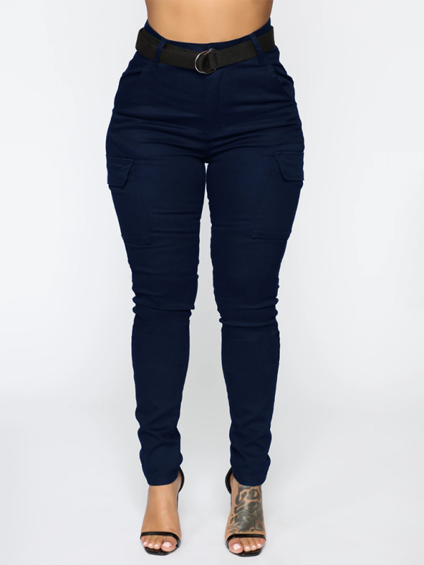 Stretch Workwear Pants with Belt
