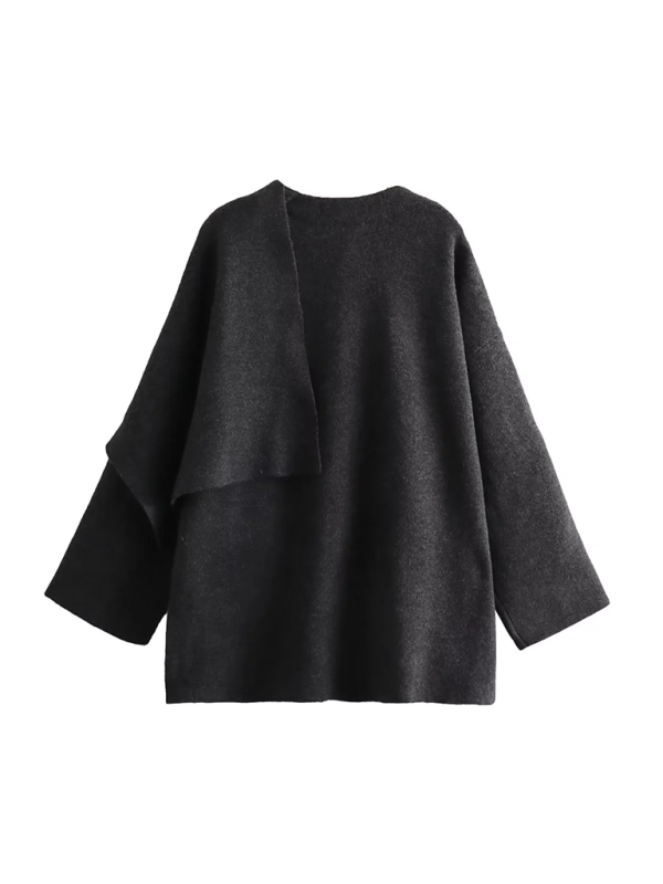 Asymmetric Knit Scarf Jacket – Smiling Maria