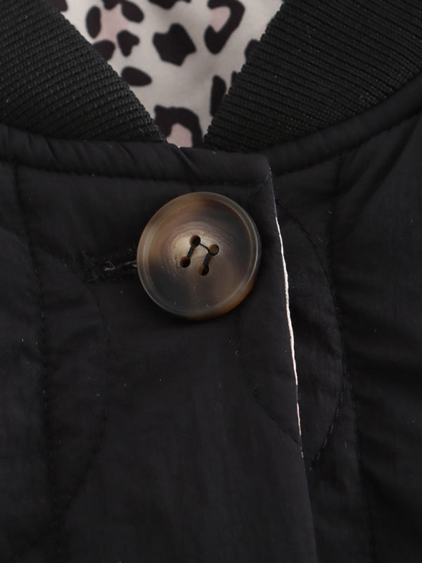 Prošívaná bavlněná bunda na knoflíky – retro ležérní styl