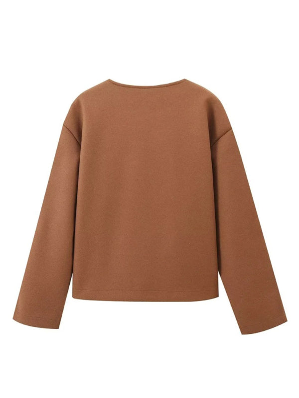 Жакет с воротником-шарфом из шерстяной смеси