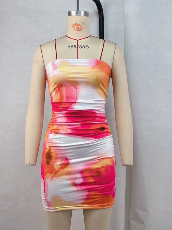 One-Shoulder Bodycon Print Dress