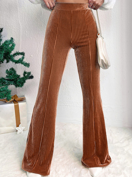 Corduroy Wide-Leg High Waist Pants – Smiling Maria