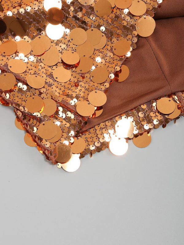 Sequin Strapless Bodycon Evening Dress