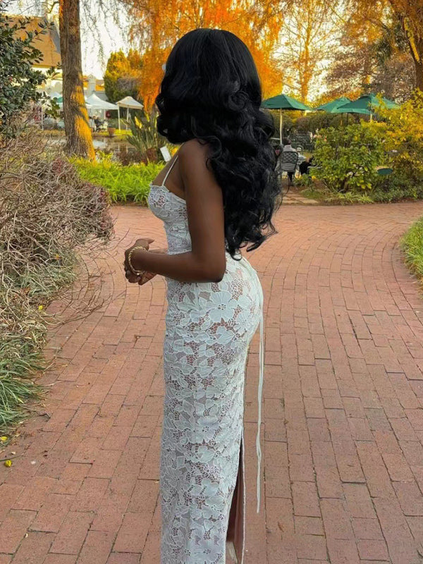Vestido midi blanco con tirantes y top tubo – ajuste sexy de punto, estilo para las cuatro estaciones