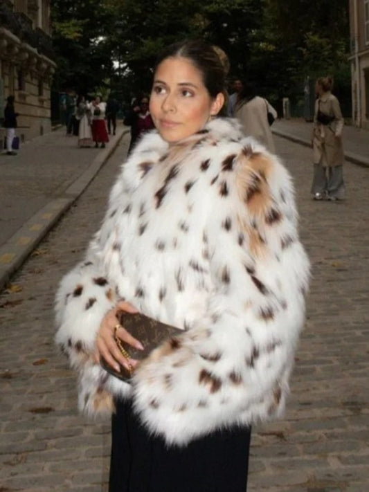 Leopard Faux Fur Jacket – Smiling Maria