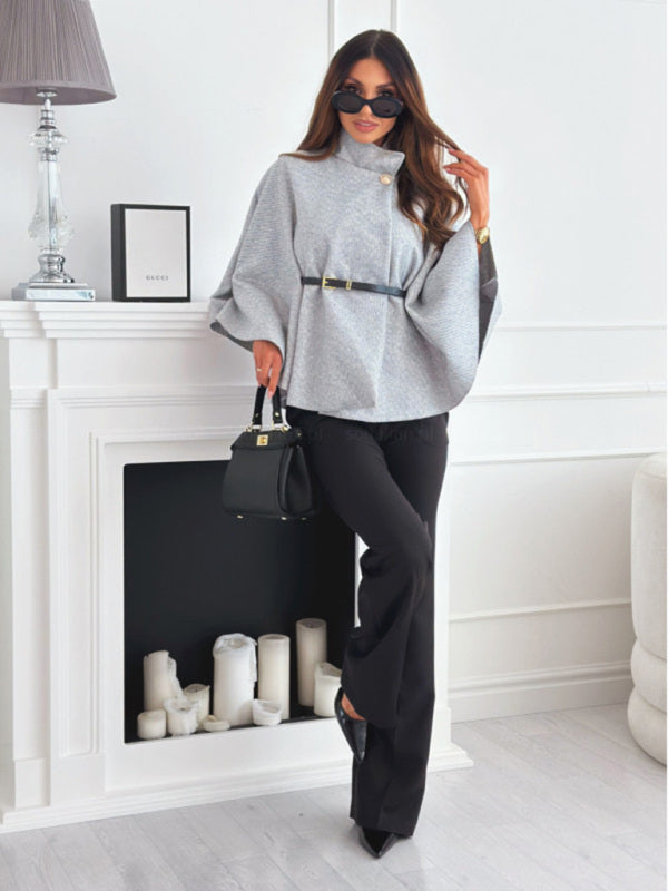 Wollen Cape Jas met Tailleband – Smiling Maria