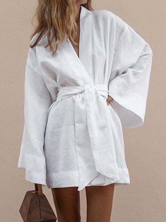Women's Lightweight Cotton Cardigan Dress – Soft Woven Fabric for Daily Wear