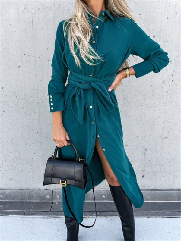 Long Sleeve Cardigan Maxi Dress – Lightweight Woven Elegance for All Seasons